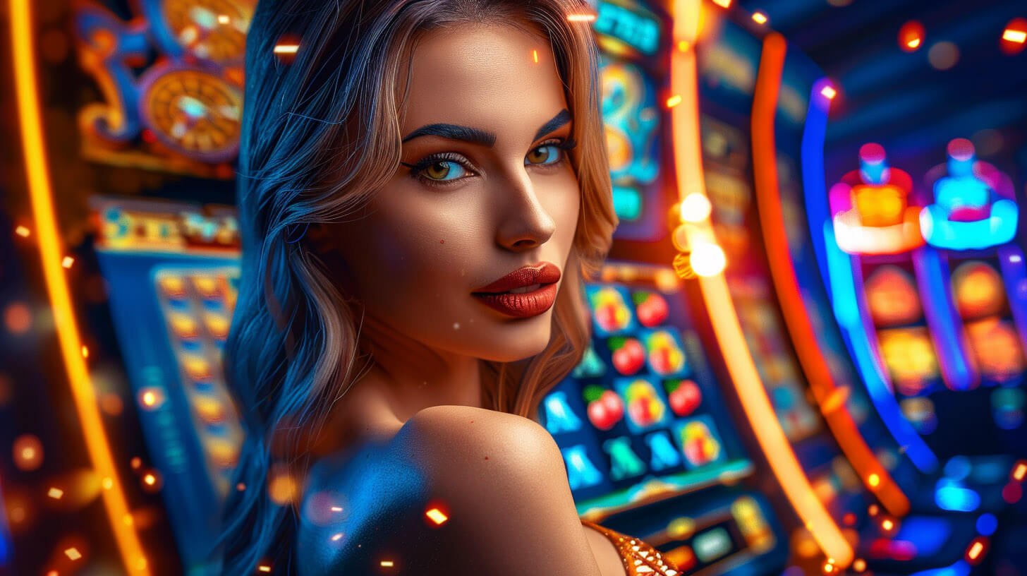 Ilustrasi permainan slot menampilkan gulungan warna-warni dan animasi menarik di lamianbet